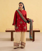 Aabroo - Luxury Dhanak Embroidered 3PC Suit | Unstitched