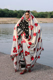 Nazneen - Luxury Dhanak Heavy Embroidered 3PC Suit With Velvet Shawl | Unstitched