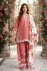 Zinia - Luxury 3PC Chikenkari Heavy Embroidered Suit | ZF-099 Zaroon Luxe '26