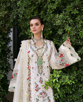 Zenia - Luxury Viscose 3PC Chikenkari Heavy Embroidered Suit | Zf-W- 132 Zaroon Luxe '26