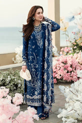 zaiba - Luxury Lawn 3PC Chikenkari Heavy Embroidered Suit | Unstitched Summer Luxe '26
