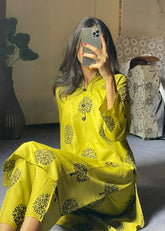 Tree Printed 2pcs (apple green) | Zaroon