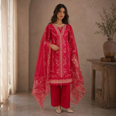 Noor - Luxury Lawn 3PC Chikenkari Heavy Embroidered Suit | ZF-067 Unstitched Summer Luxe '26