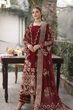 Mah-e-Rukh Mahroon - Luxury Lawn 3PC Chikenkari Heavy Embroidered Suit | Unstitched Summer Luxe '26