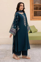 Batik - 3PC Dhanak Embroidered Dupatta and Trouser | Zaroon Unstitched