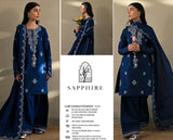 Sapphire Blue Kb-104 | Unstitched Summer Luxury Fully Embroidered 3PCS