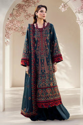 ZOHRA-E-GUL - 3PC DHANAK EMBROIDERED SHIRT WITH DHANAK EMBROIDERED SHAWL AND TROUSER | UNSTITCHED ZAROON LUXE