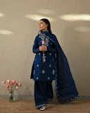 Sapphire Blue Kb-104 | Unstitched Summer Luxury Fully Embroidered 3PCS