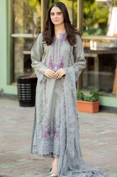 Mahsa - Luxury Lawn 3PC Chikenkari Heavy Embroidered Suit | EA-091 Summer Luxe '26