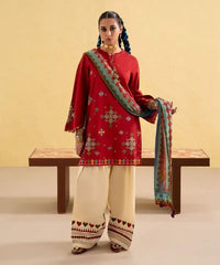 Aabroo - Luxury Dhanak Embroidered 3PC Suit | Unstitched