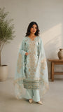 Iman - Luxury Lawn 3PC Chikenkari Heavy Embroidered Suit | ZF-069 Unstitched Summer Luxe '26