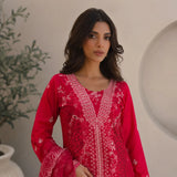 Noor - Luxury Lawn 3PC Chikenkari Heavy Embroidered Suit | ZF-067 Unstitched Summer Luxe '26