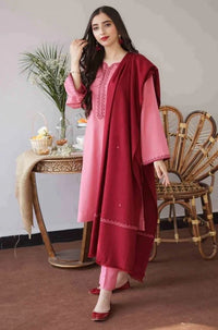 Nargis -  Luxury Dhanak Embroidered 3PC Suit | Unstitched Zaroon Luxe