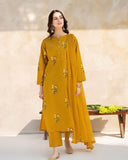 Mustard Hill 3pcs (With Embroidery Dupatta)
