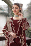Mah-e-Rukh Mahroon  - Luxury Lawn 3PC Chikenkari Heavy Embroidered Suit | Unstitched Summer Luxe '26