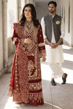 Mahnur Mahroon - Luxury Lawn 3PC Chikenkari Heavy Embroidered Suit | ZF-055 Unstitched Summer Luxe '26