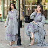 Mahsa - Luxury Lawn 3PC Chikenkari Heavy Embroidered Suit | EA-091 Summer Luxe '26